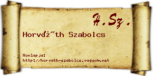 Horváth Szabolcs névjegykártya