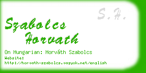 szabolcs horvath business card